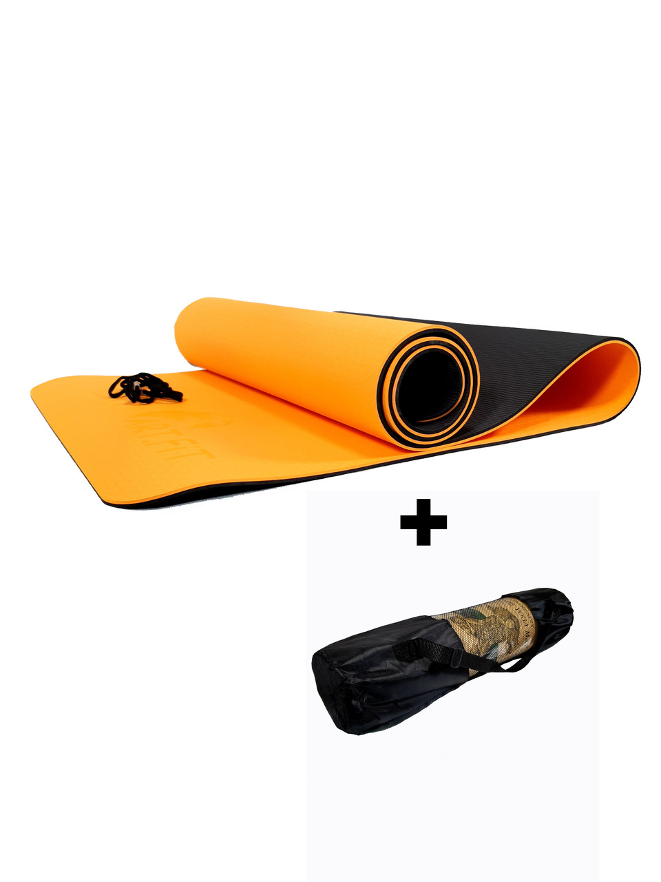 Коврики для йоги ART.FiT (61х183х0.6 см) TPE, с чехлом, цвета в ассортименте оранжево-черный