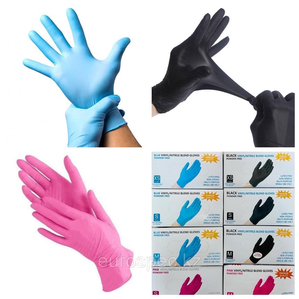 Медицинские перчатки, нитриловые/виниловые Wally Plastic и Unex, отличное качество!, фото 1