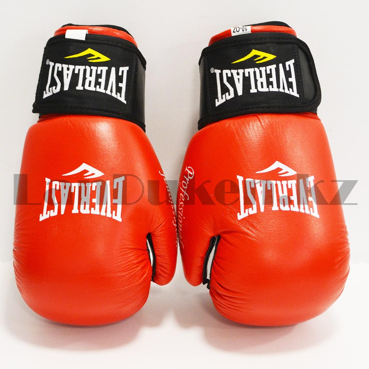 Боксерские перчатки 10-OZ Everlast Professional красные-черные с надписью - фото 3 - id-p93257655