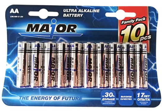 Батарейки "Major" Ultra Alklaine battery AA 10 PCS