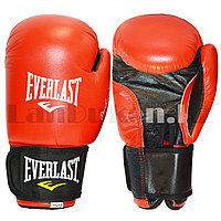 Боксерские перчатки  10-OZ Everlast Professional красные-черные с надписью