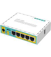 Сетевой маршрутизатор MikroTik hEX PoE lite Router 5 port 10/100M, (4+1) x 10/100M, PoE, USB, [RB750UPr2]