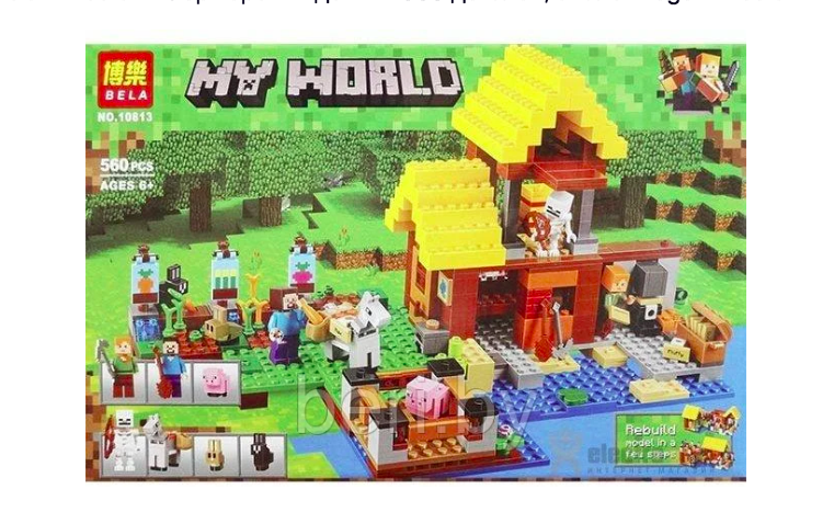 Конструктор Bela Minecraft "Фермерский домикʺ , аналог Lego Minecraft 21144