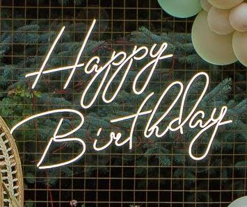Неоновая надпись «Happy Birthday» в аренду