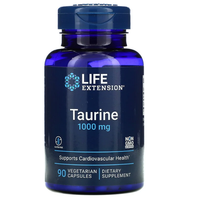 Life Extension, Таурин, 1000 мг, 90 вегетарианских капсул