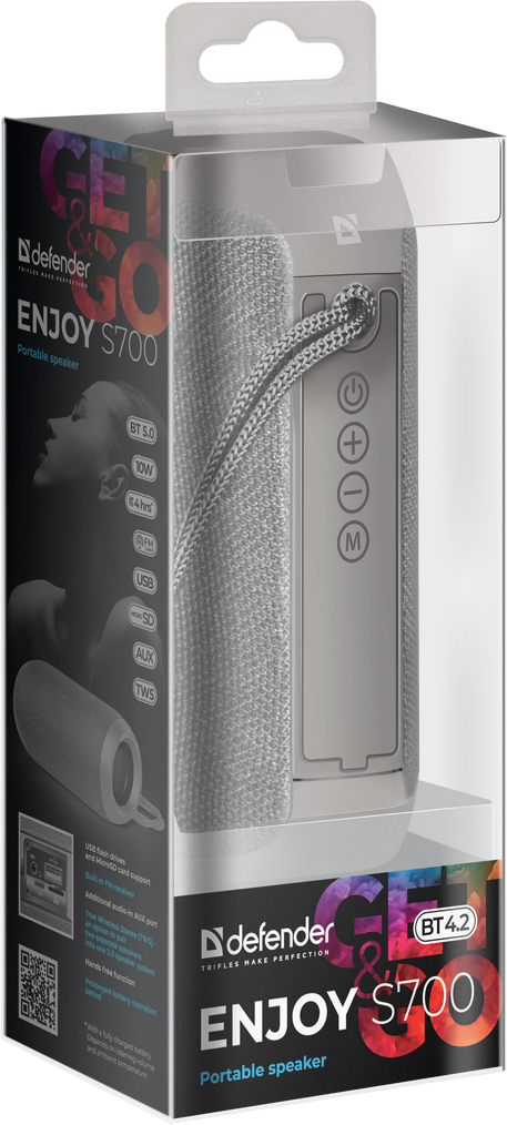 Колонки Defender Enjoy S700 (2.0) - Grey, 10Вт RMS, 120Hz-20kHz, USB, AUX, microSD, FM, Bluetooth - фото 4 - id-p93299904
