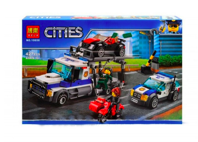 Конструктор Bela Cities Ограбление грузовика транспортировщика 10658 аналог Lego City 60143