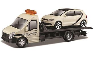 BBURAGO: 1:43 Car Hauler + Volkswagen Polo GTI