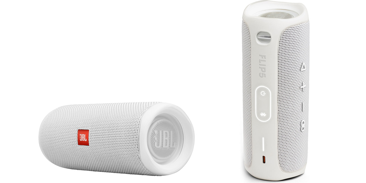 Колонки JBL Flip 5 (1.0) - White, 20Вт, 65Hz-20kHz, 80dB, Bluetooth, USB