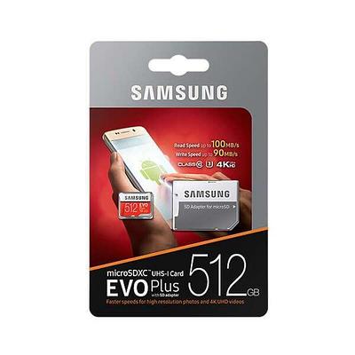 Карта памяти Micro SDXC 512GB Samsung Evo Plus, Class 10 UHS-I U3,адаптер 100/90 Мб/c