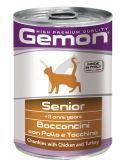 Gemon Senior 415г Курица и индейка влажный корм для пожилых кошек