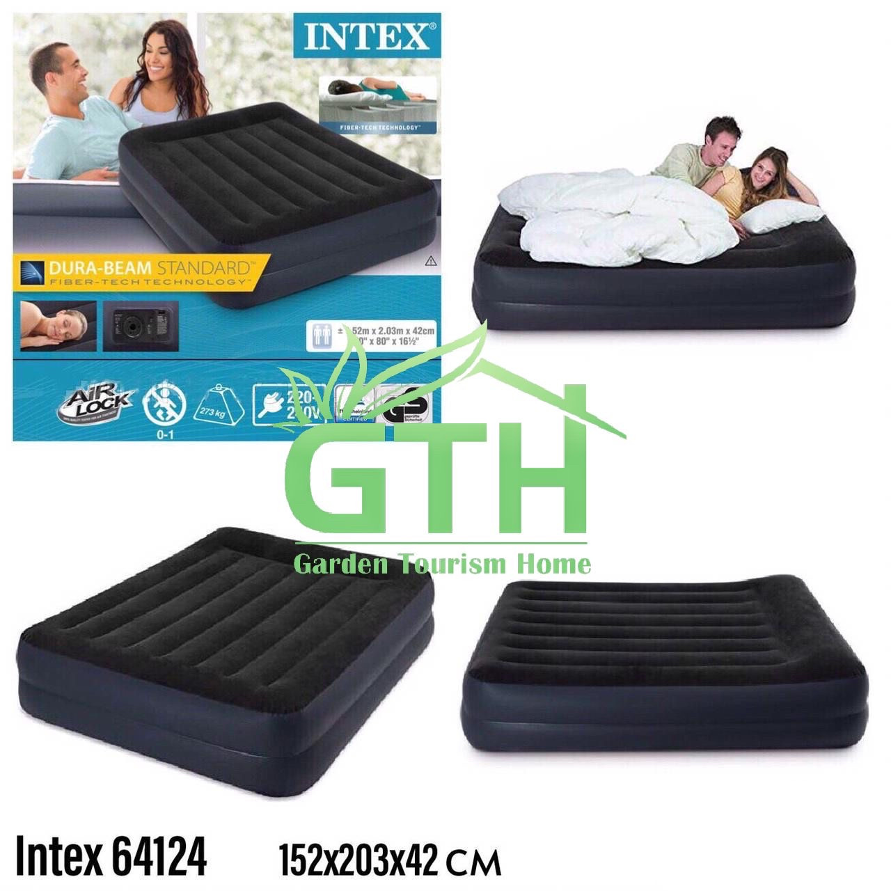 Надувная матрас-кровать Intex 64124. Встроенный насос, доставка .