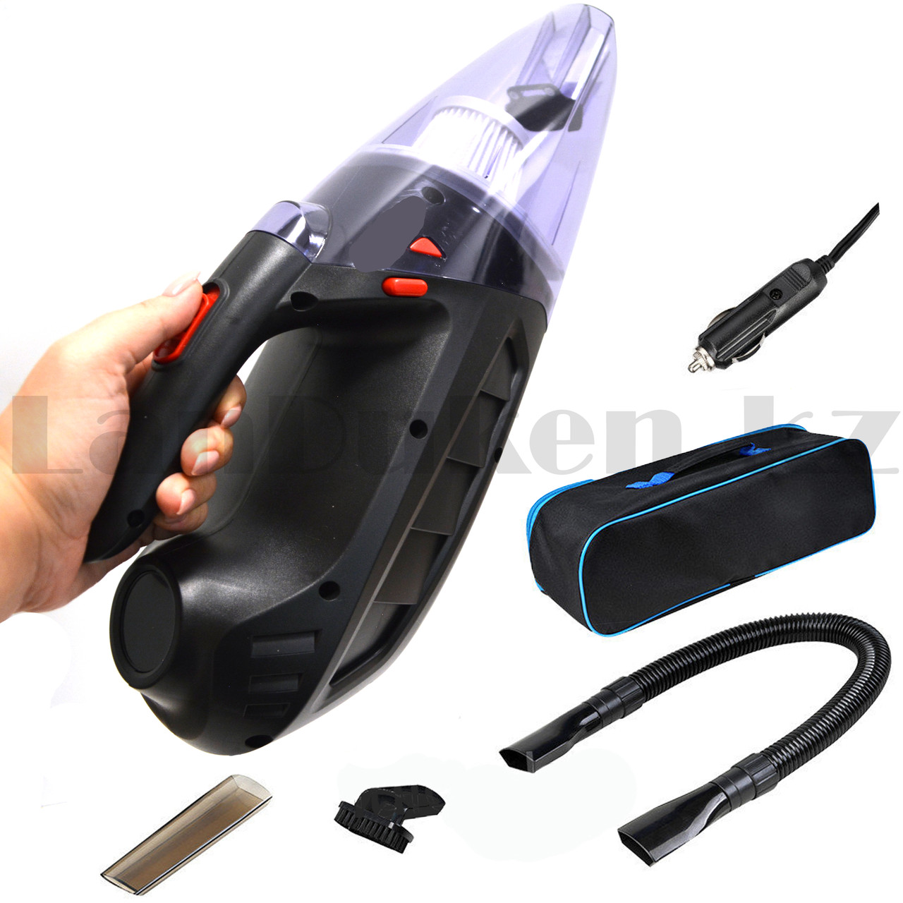 Пылесос автомобильный с фонариком 150W, 5000 PA Vacuum Cleaner VC 108 B - фото 5 - id-p93321464