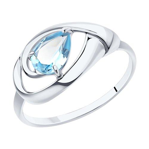 Кольцо DIAMANT ( SOKOLOV ) серебро с родием, топаз, "каратник" 94-310-00594-1 размеры - 16,5