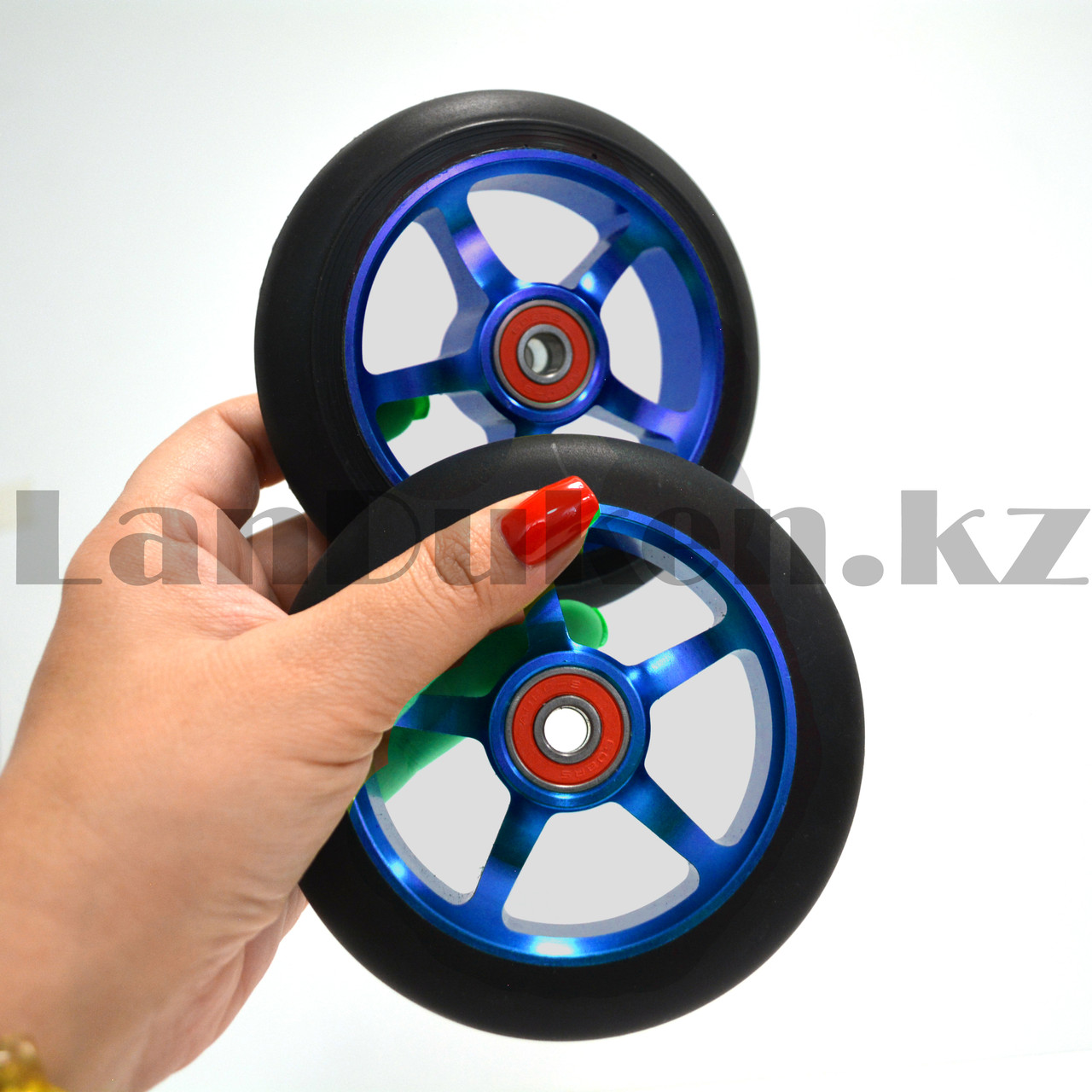 Колеса для трюкового самоката металлические диаметр 110 мм ABEC 7 синие - фото 4 - id-p93324278