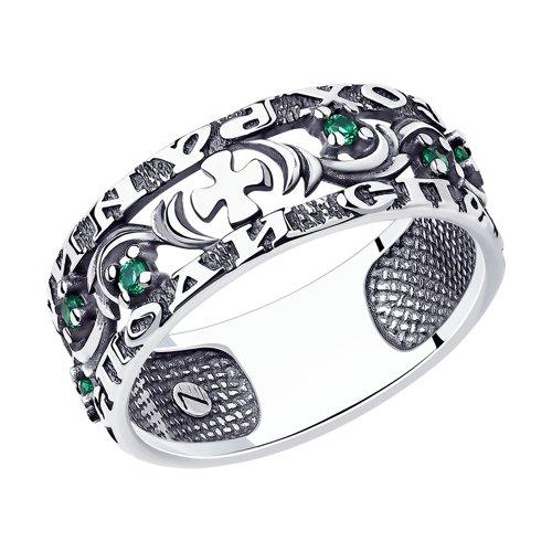 Кольцо из черненного серебра, фианит 95-110-01067-1 размеры - 17 17,5 18 18,5 19 19,5