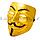 Карнавальная маска Гая Фокса золотая, фото 3