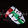 Маска Гая Фокса карнавальная маска с подкладками Анонимус белая с зеленым, красным и черным принтом 41, фото 5