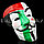 Маска Гая Фокса карнавальная маска с подкладками Анонимус белая с зеленым, красным и черным принтом 41, фото 7