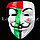 Маска Гая Фокса карнавальная маска с подкладками Анонимус белая с зеленым, красным и черным принтом 41, фото 8