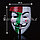 Маска Гая Фокса карнавальная маска с подкладками Анонимус белая с зеленым, красным и черным принтом 41, фото 2