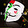 Маска Гая Фокса карнавальная маска с подкладками Анонимус белая с зеленым, красным и черным принтом 41, фото 6