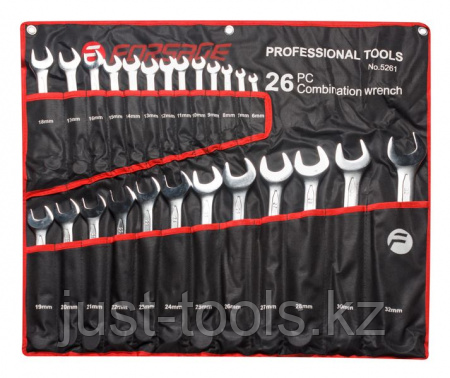 Набор ключей комбинированных 26 предметов (6-30, 32мм) на полотне Forsage F-5261P 5452 - фото 1 - id-p93333407