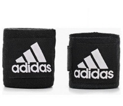 Боксерский бинт Adidas 2 штуки 4 метра (цвет черный) - фото 1 - id-p93350526