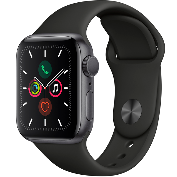Смарт-часы Apple Watch Series 5, 44mm, 32Gb ROM, Wi-Fi, BT, GPS, фторэластомер, Space Gray-Black - фото 1 - id-p93355192