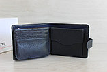 Bond Мужское портмоне из натуральной кожи темно синее, фото 3