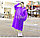 Универсальный плащ-дождевик с капюшоном на кнопках многоразовый Eva Raincoat 00158 фиолетовый, фото 5