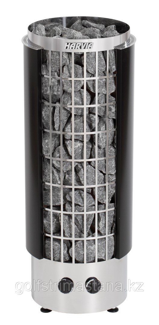 Печь-каменка Harvia Cilindro PC70H (чёрная, полузакрытый кожух, со встроенным пультом)
