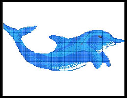 Стеклянное мозаичное панно для бассейна Дельфин 2505