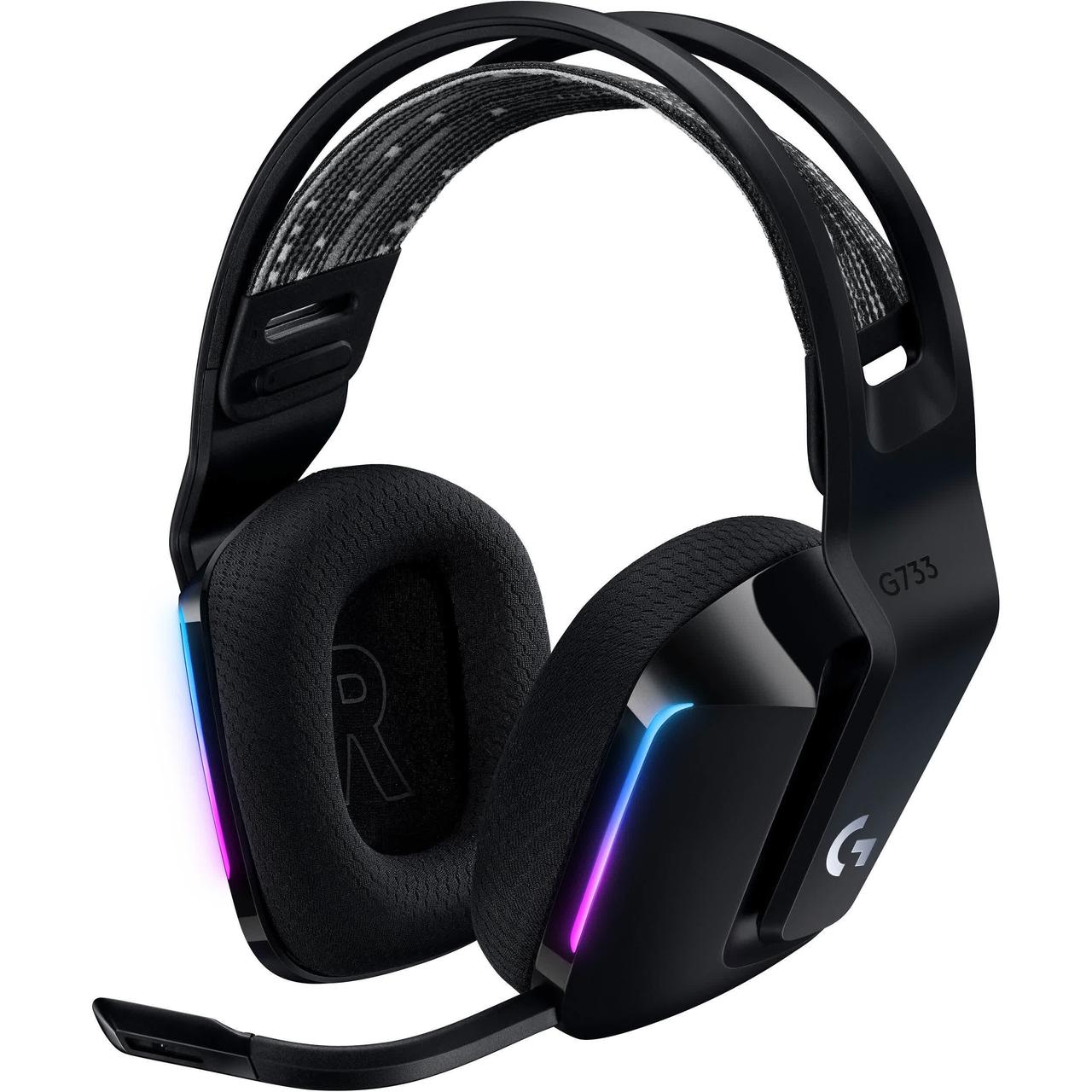 Гарнитура Logitech G733, 20Hz-20kHz, 39 Om, 87.5dB, mic 100Hz-10kHz, LightSpeed, Black, фото 1