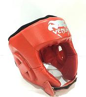 Боксёрский шлем Venum Размер S Кожзам (цвет красный)