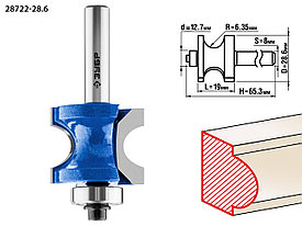Фреза полустержневая с подшипником, ЗУБР 28,6x19мм, радиус 6.3мм