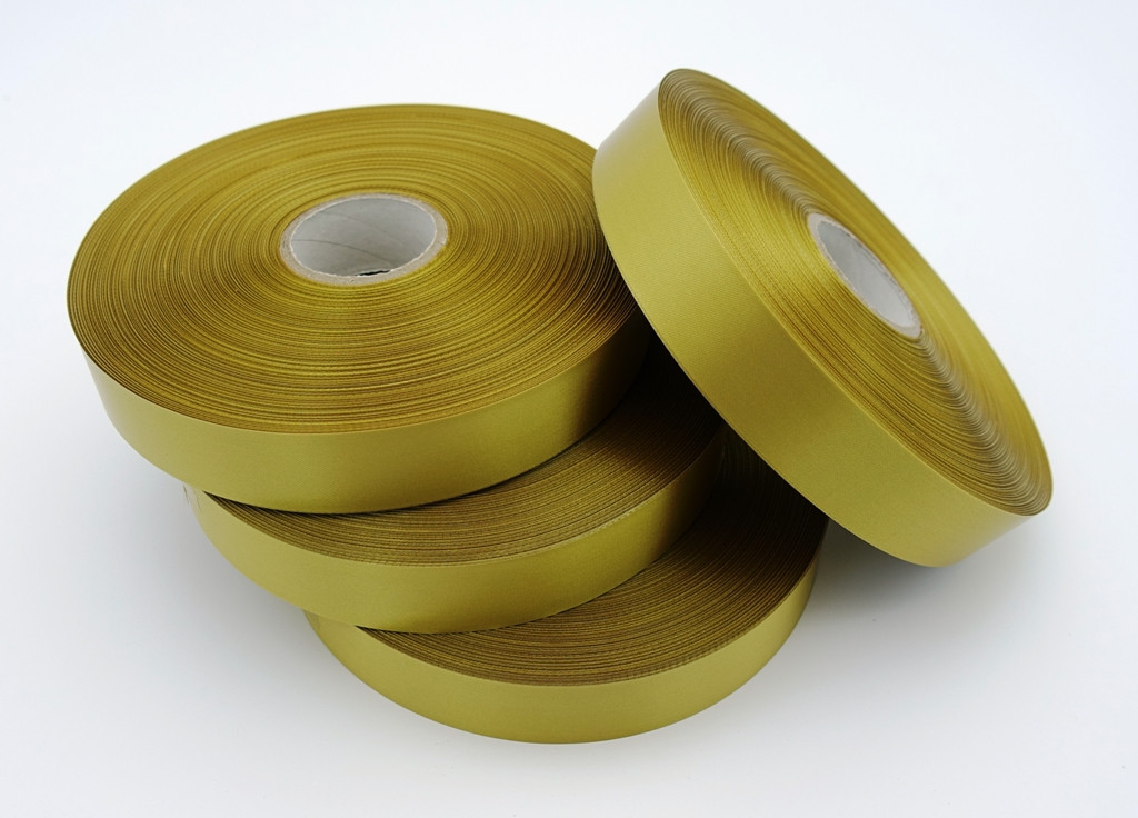 Текстильная сатиновая лента 25мм/200м Оливковый, фото 1
