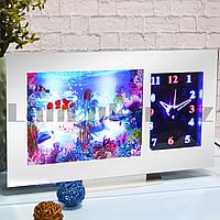 Настольные часы от сети аквариум 963B зеркальные