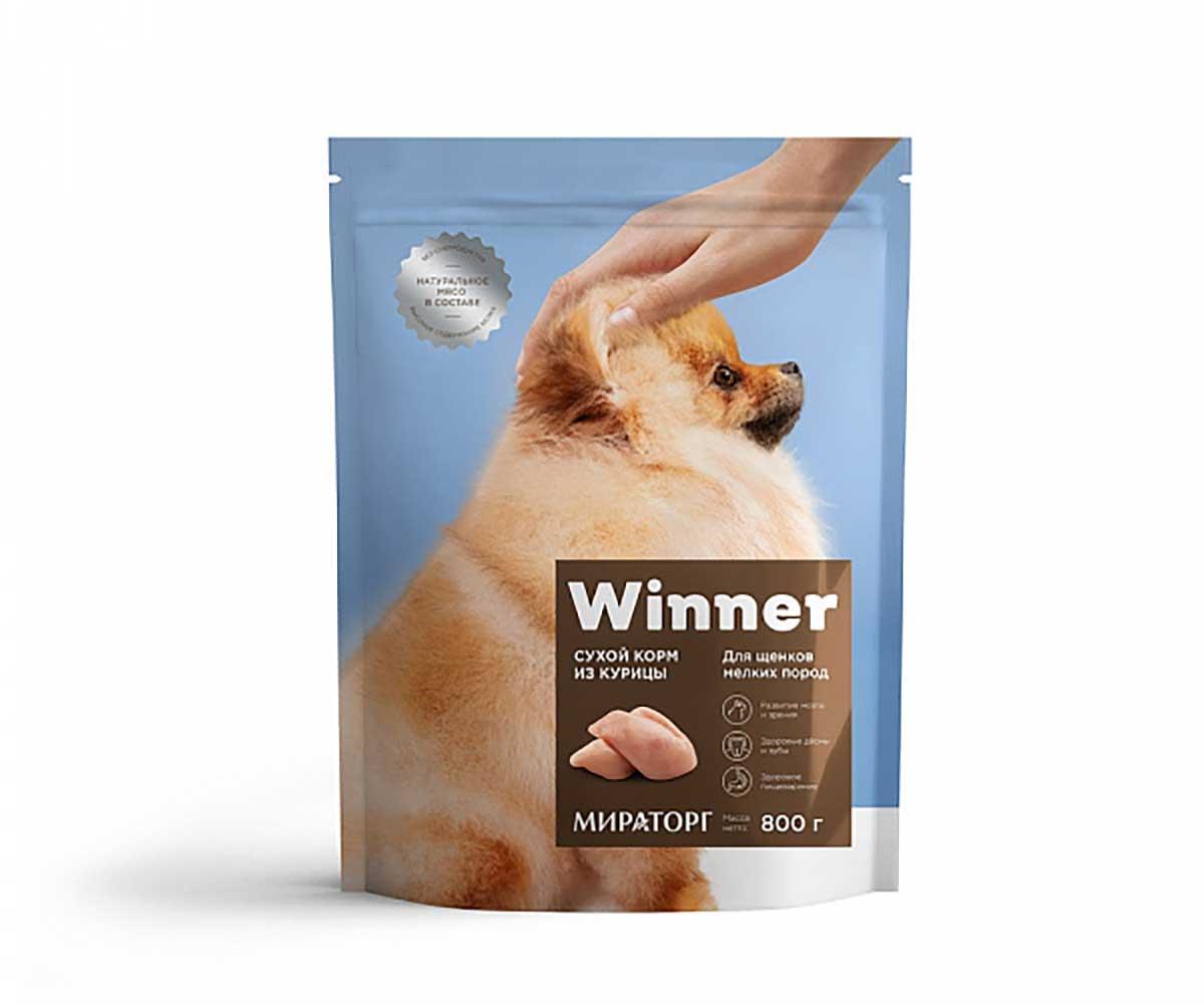 Winner Сухой корм для щенков мелких пород, курица, 800 гр