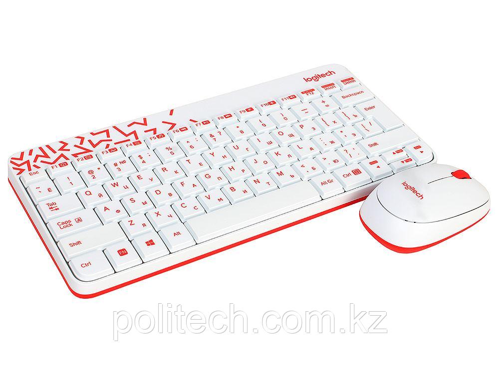 Комплект беспроводной Logitech MK240 Nano White/Red 