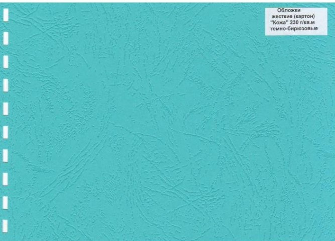 Обложка картон кожа iBind А4/100/230г синяя (Lake blue) (LG-08)