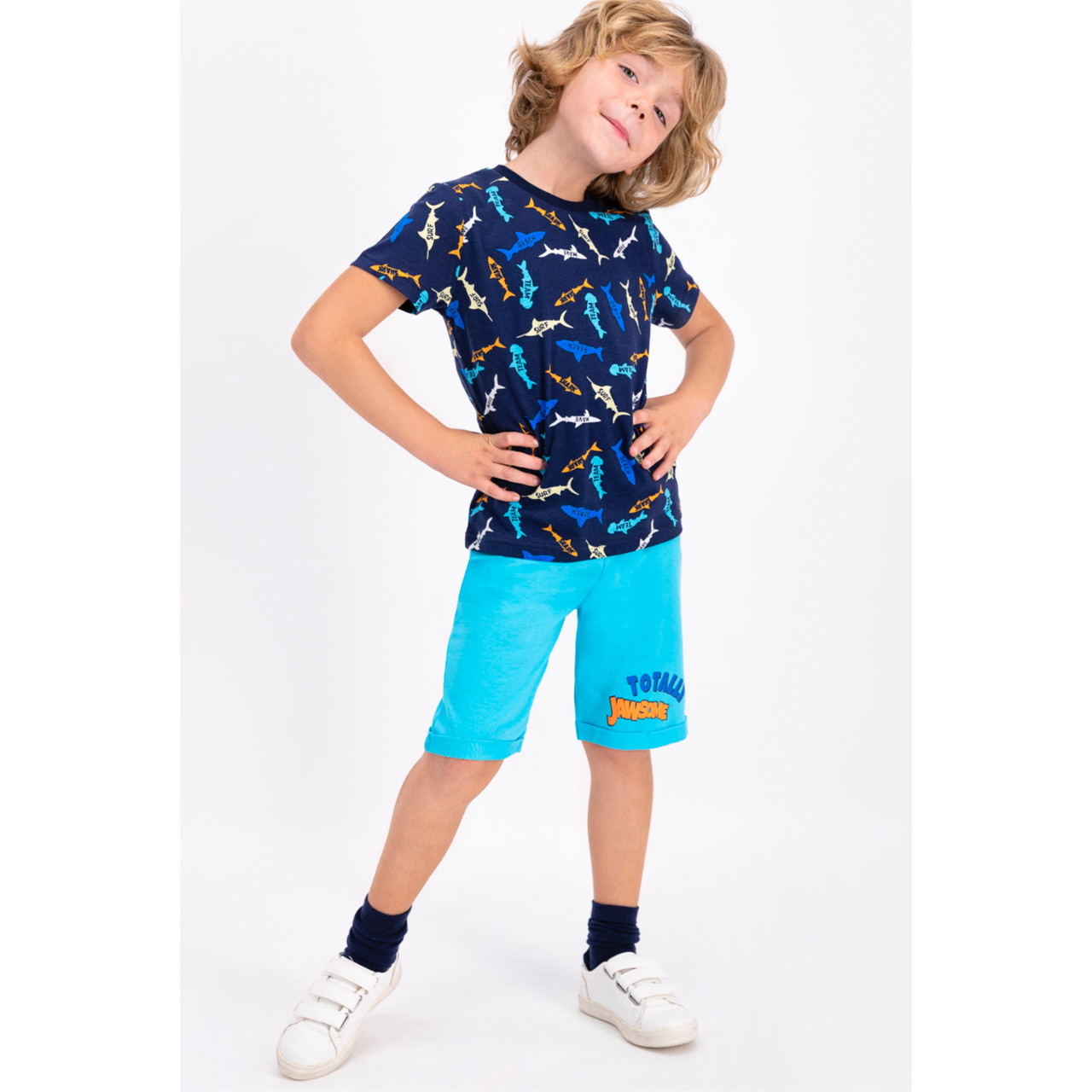 Пижама мальчиковая подростк* 9-10/ 134-140 см, Тёмно- синий - фото 1 - id-p93414449
