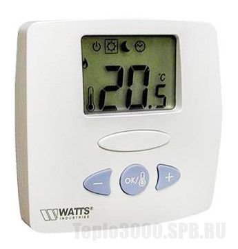 Термостат комнатный WATTS WFHT-LCD с датчиком температуры пола - фото 1 - id-p93426227