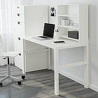 PÅHL ПОЛЬ Письменн стол с полками, белый 128x58 см, фото 2