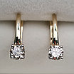 Золотые серьги с бриллиантами 0.80Ct SI2/N, EX-Cut, фото 4