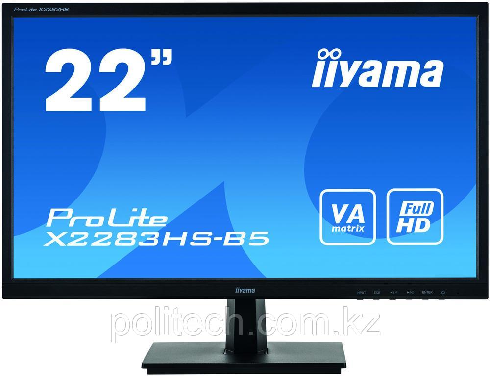 Монитор Iiyama ProLite (X2283HS-B5), [21.5" VA, 1920x1080, 75 Гц, 4 мс, VGA (D-Sub), HDMI, DisplayPort], фото 1