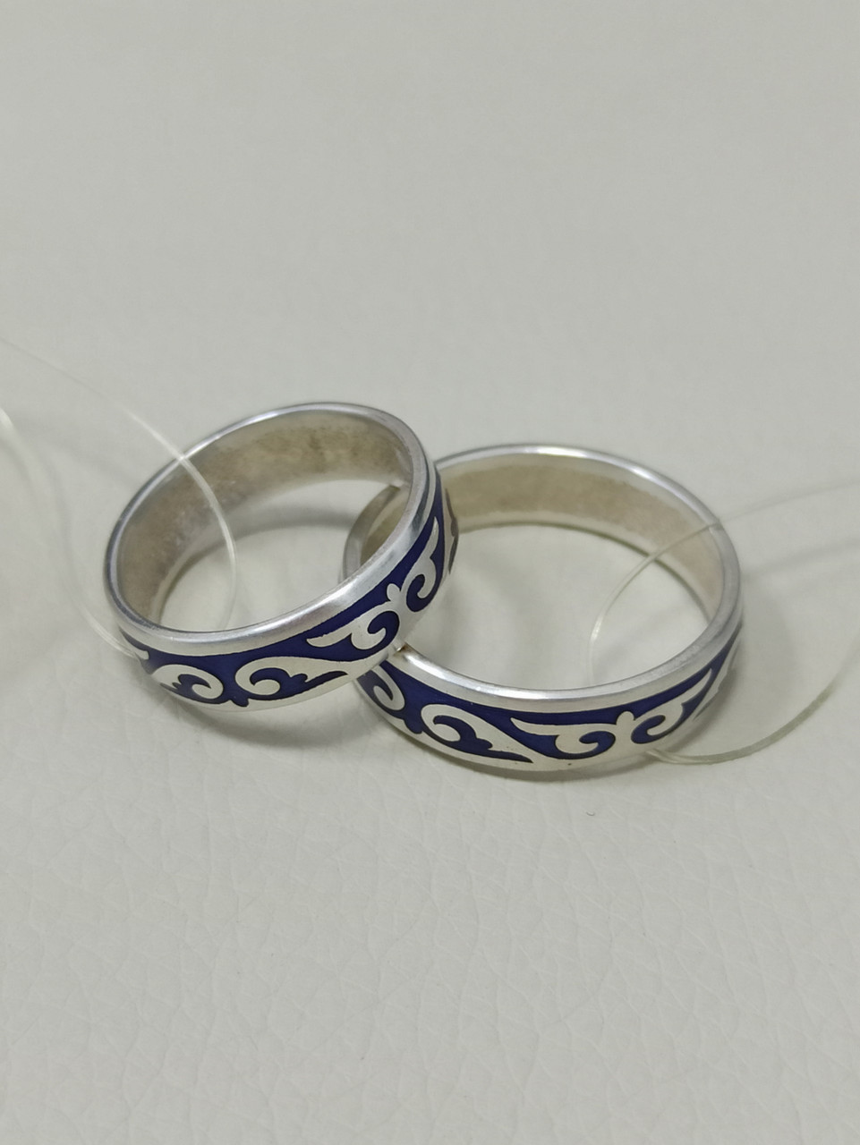 Обручальные кольца / синяя эмаль / размеры с 16 - 22
