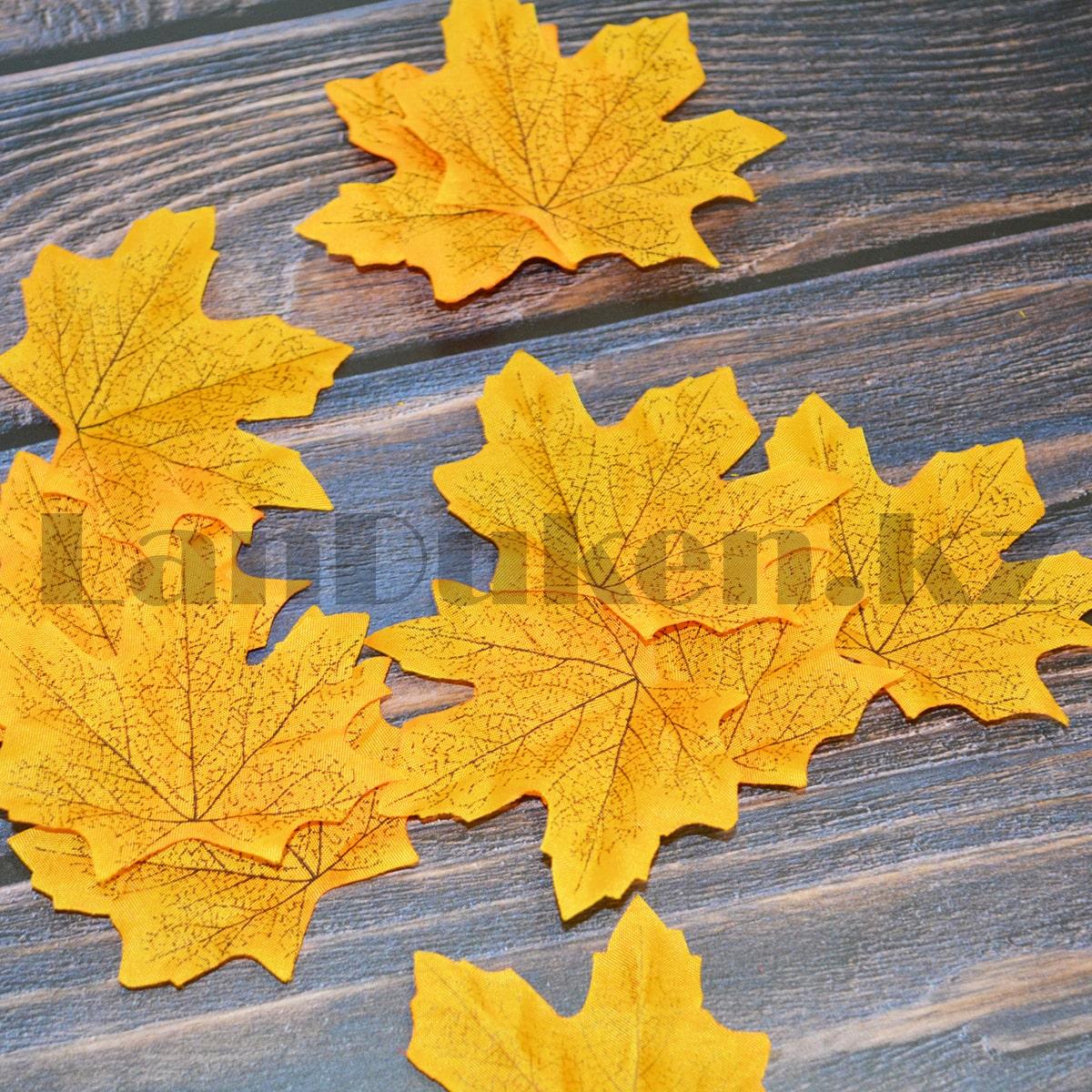Искусственные листья клена 50 шт оранжевые - фото 5 - id-p93500417