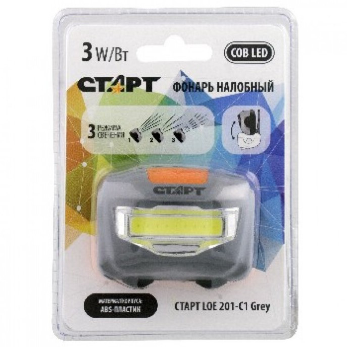 Налобный фонарь СТАРТ LOE 201-C1 Grey