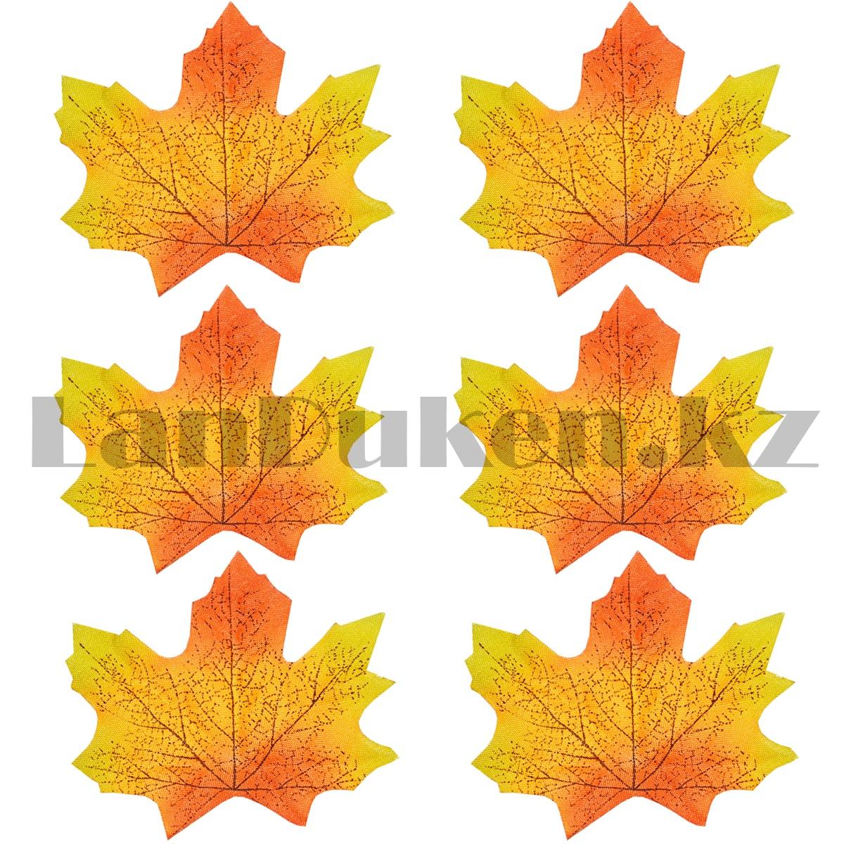 Искусственные листья клена 50 шт осенние оттенки - фото 7 - id-p93512972